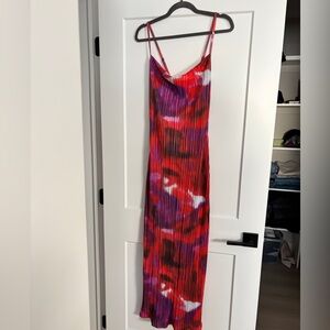 Elegant Red and Purple Wedding Guest Dress